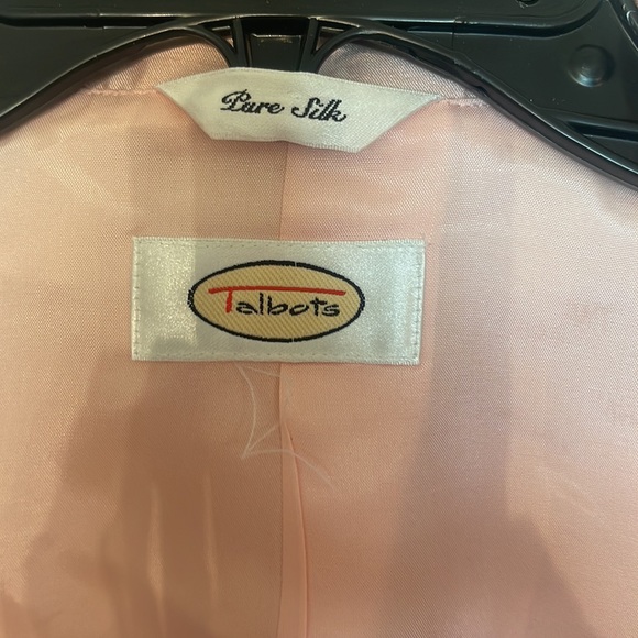 Talbots 💯 silk light pink blazer size small - Picture 4 of 6